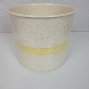 Vintage Haeger Pottery USA Speckled Ceramic Container Cream Yellow‎